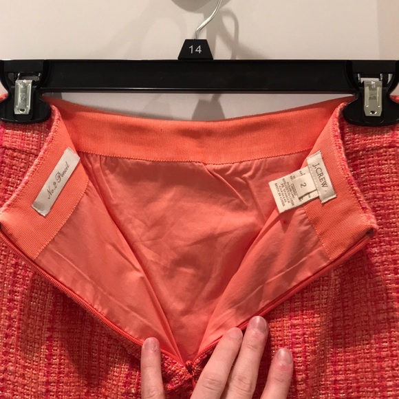 J. Crew women’s tweed skirt in coral neon - Picture 4 of 4